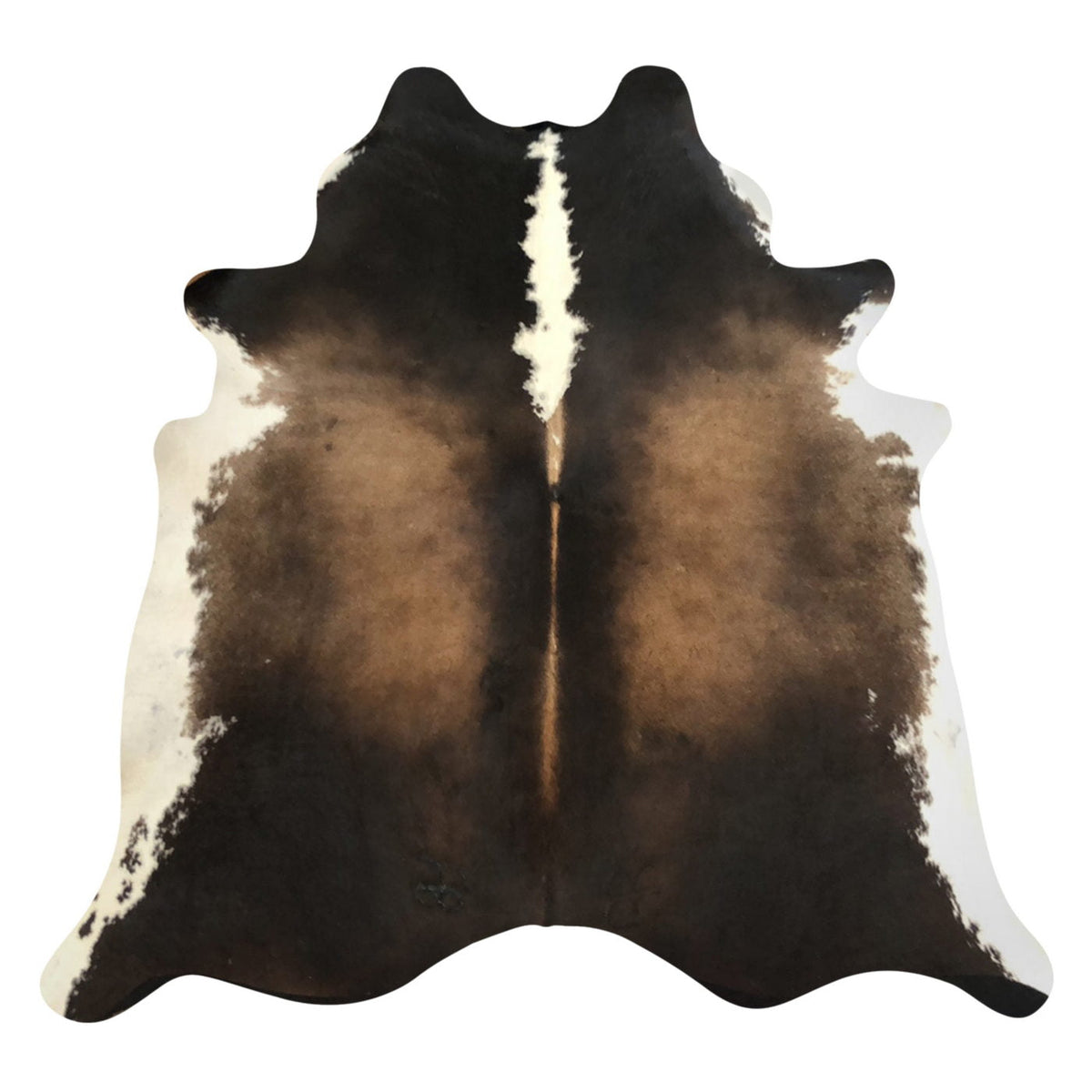 Natural Brazilian Cowhide Rug -  Espresso, Caramel & Ivory