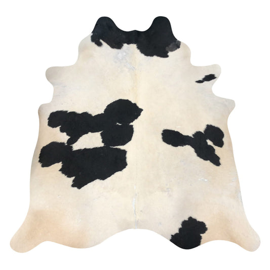 Natural Brazilian Cowhide Rug -  Beige, Espresso & Ivory