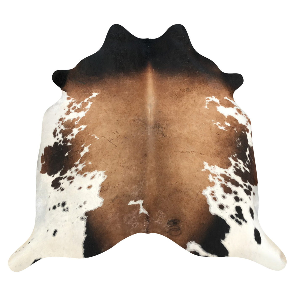 Natural Brazilian Cowhide Rug -  Caramel, Espresso & Ivory