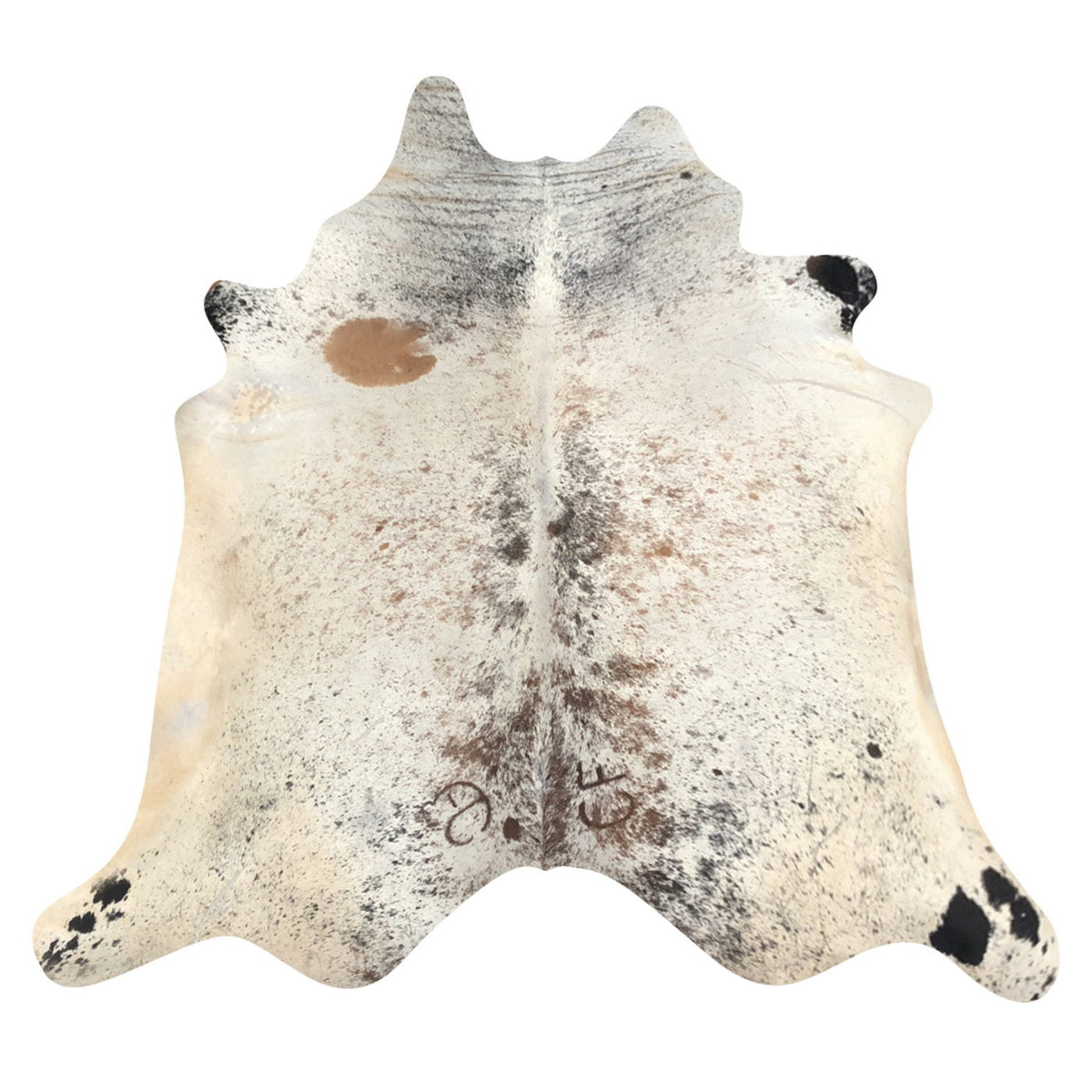 Natural Brazilian Cowhide Rug -  Ivory, Espresso & Caramel