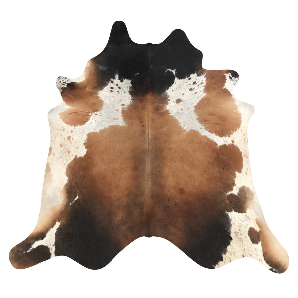 Natural Brazilian Cowhide Rug -  Caramel, Espresso & Ivory