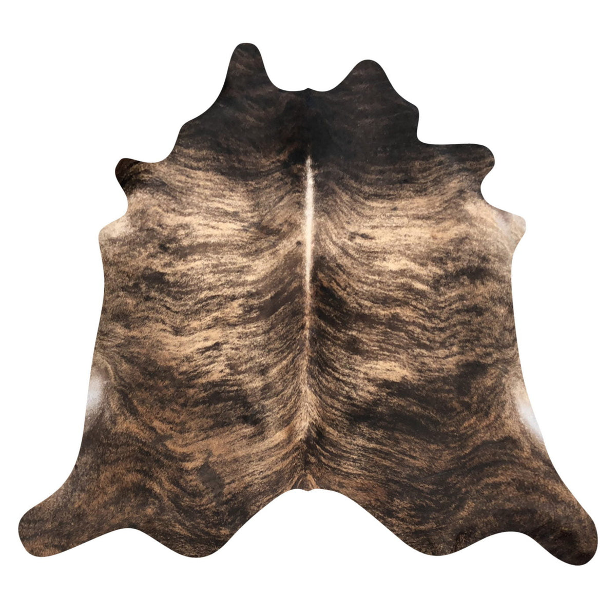 Natural Brazilian Cowhide Rug -  Espresso, Caramel & Ivory