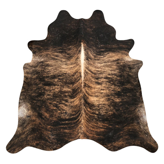 Natural Brazilian Cowhide Rug -  Espresso, Caramel & Ivory