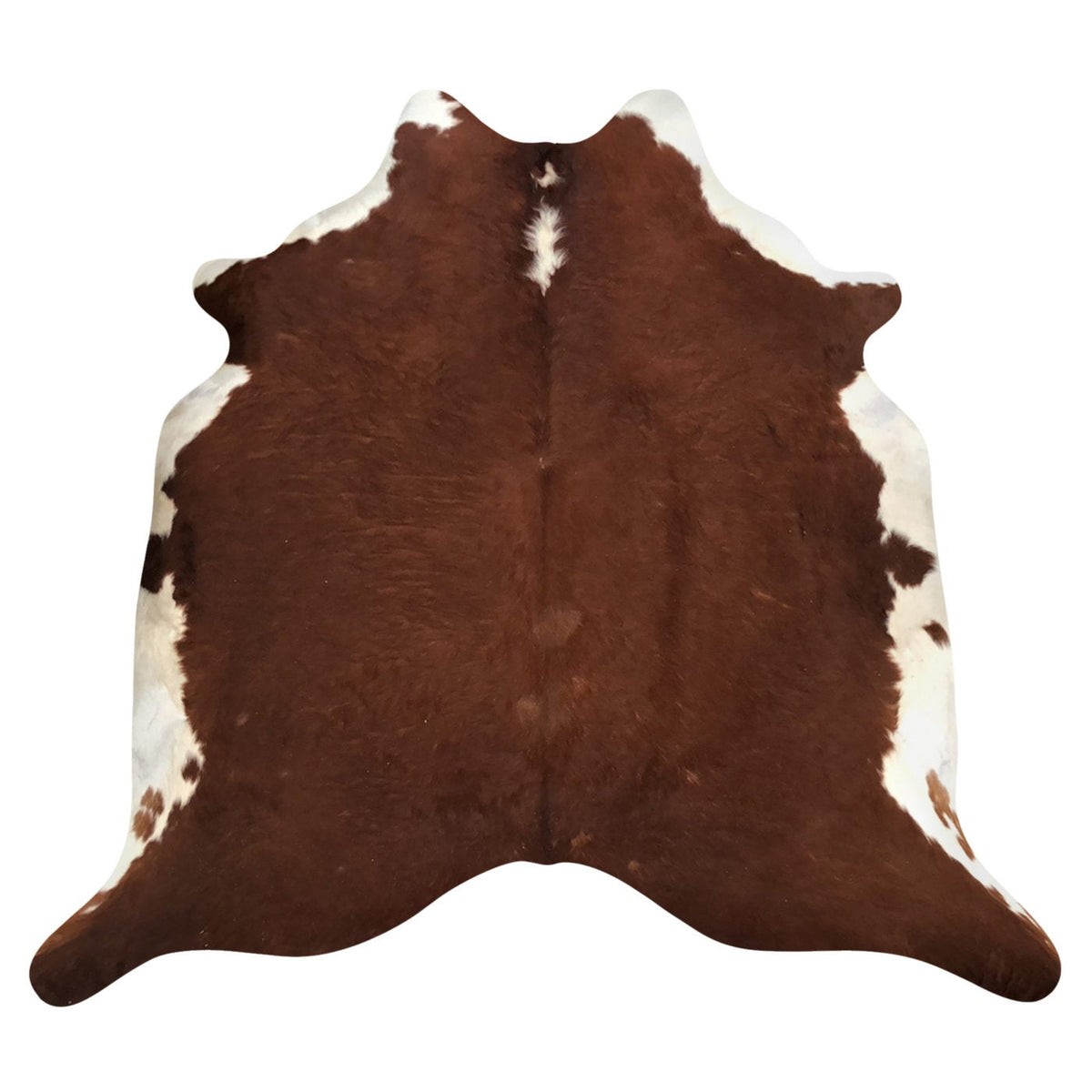 Natural Brazilian Cowhide Rug -  Chocolate & Ivory