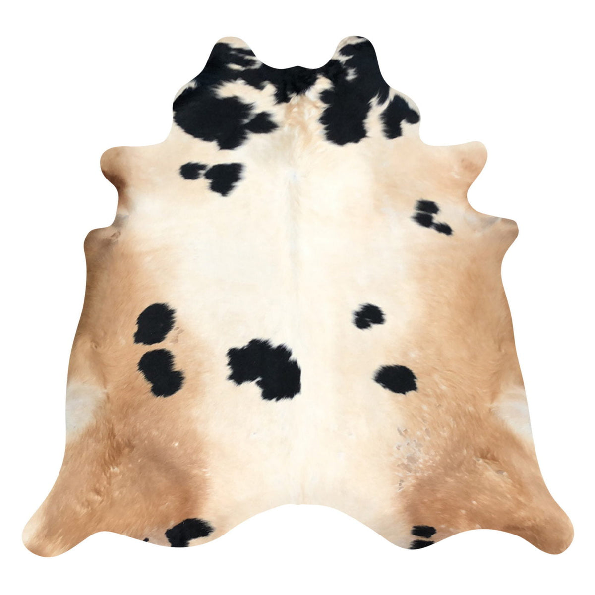 Natural Brazilian Cowhide Rug -  Ivory, Caramel & Espresso