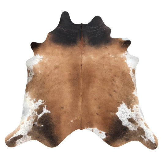 Natural Brazilian Cowhide Rug -  Caramel, Espresso & Ivory