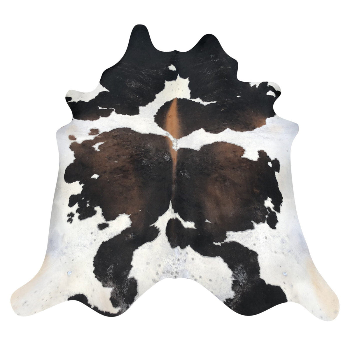 Natural Brazilian Cowhide Rug -  Espresso & Ivory