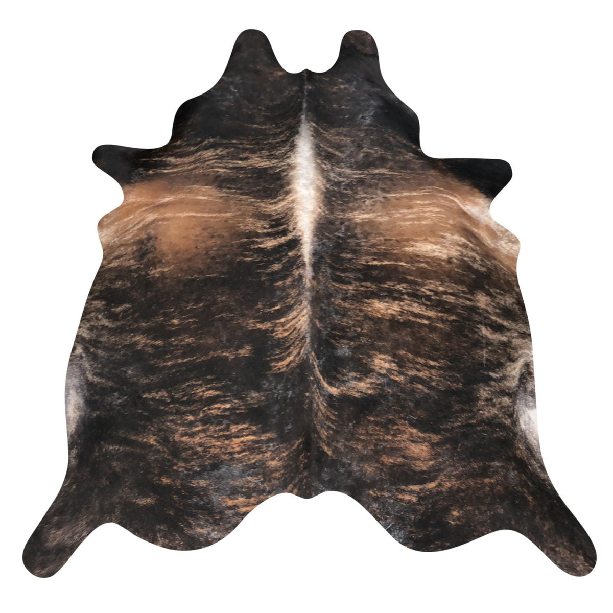 Natural Brazilian Cowhide Rug -  Espresso, Caramel & Ivory