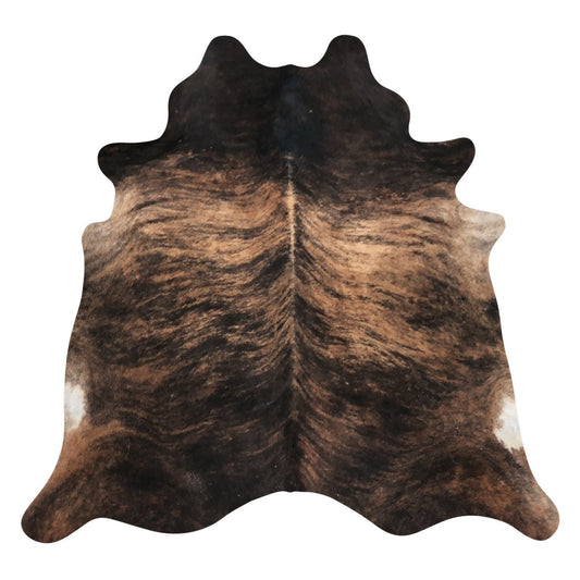 Natural Brazilian Cowhide Rug -  Espresso, Caramel & Ivory