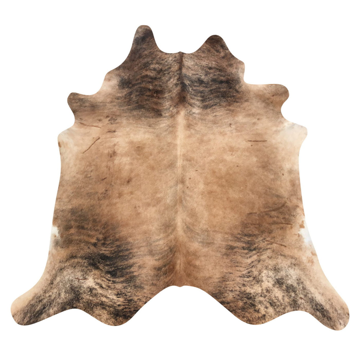 Natural Brazilian Cowhide Rug -  Caramel, Espresso & Ivory