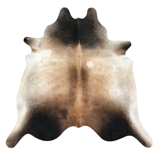 Natural Brazilian Cowhide Rug -  Caramel, Espresso & Ivory