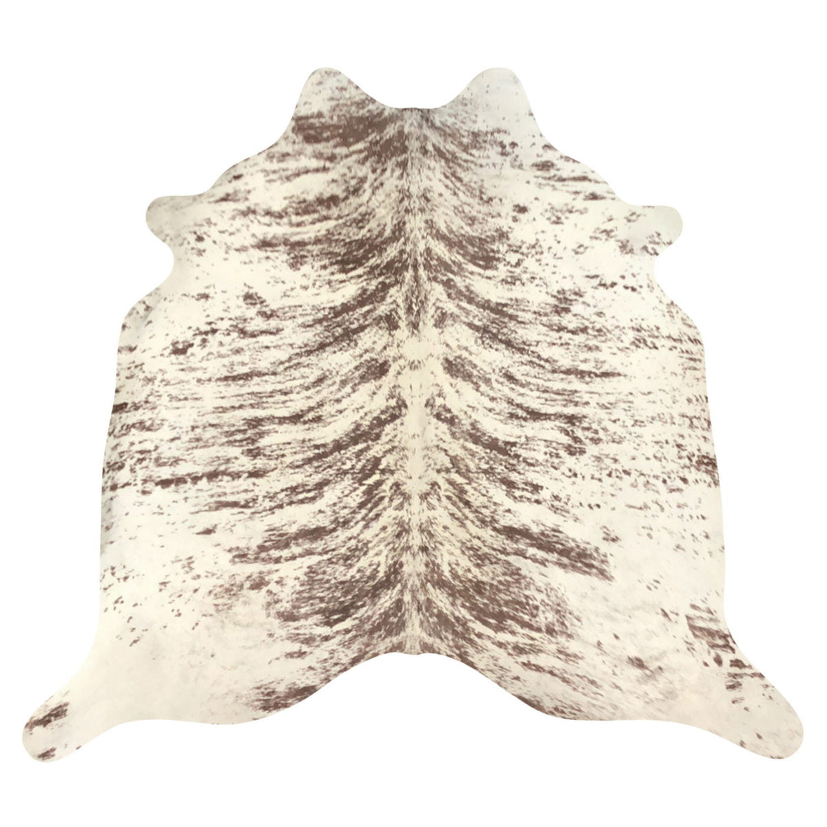 Natural Brazilian Cowhide Rug -  Chocolate & Ivory