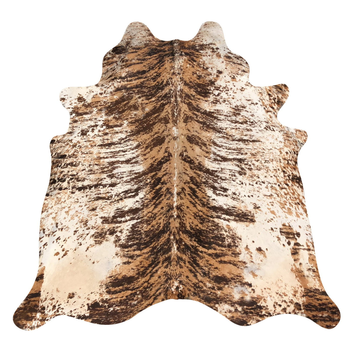 Natural Brazilian Cowhide Rug -  Espresso, Caramel & Ivory