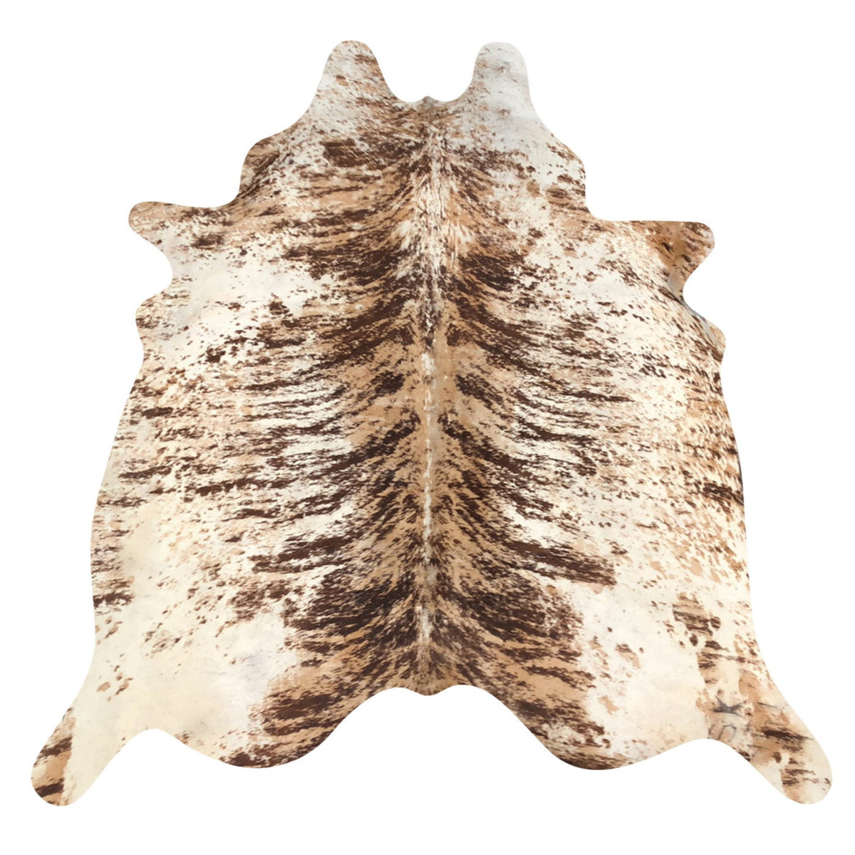 Natural Brazilian Cowhide Rug -  Espresso, Caramel & Ivory