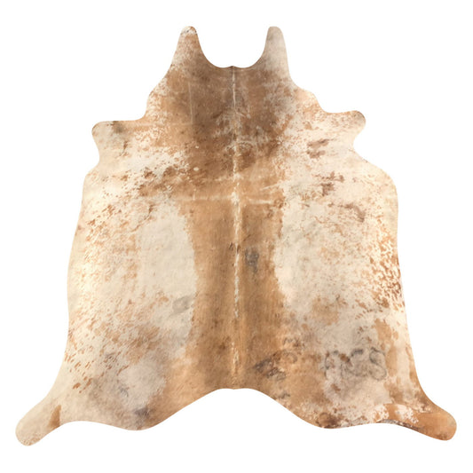 Natural Brazilian Cowhide Rug -  Caramel & Beige