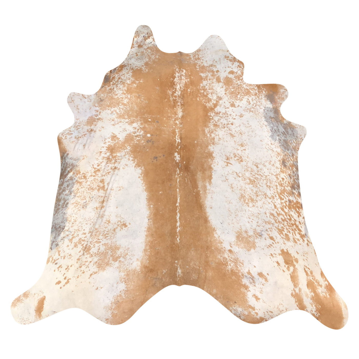 Natural Brazilian Cowhide Rug -  Caramel & Ivory