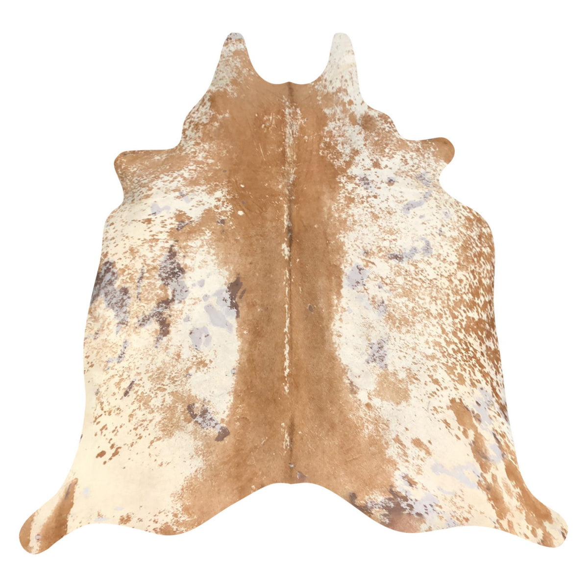Natural Brazilian Cowhide Rug -  Caramel & Ivory