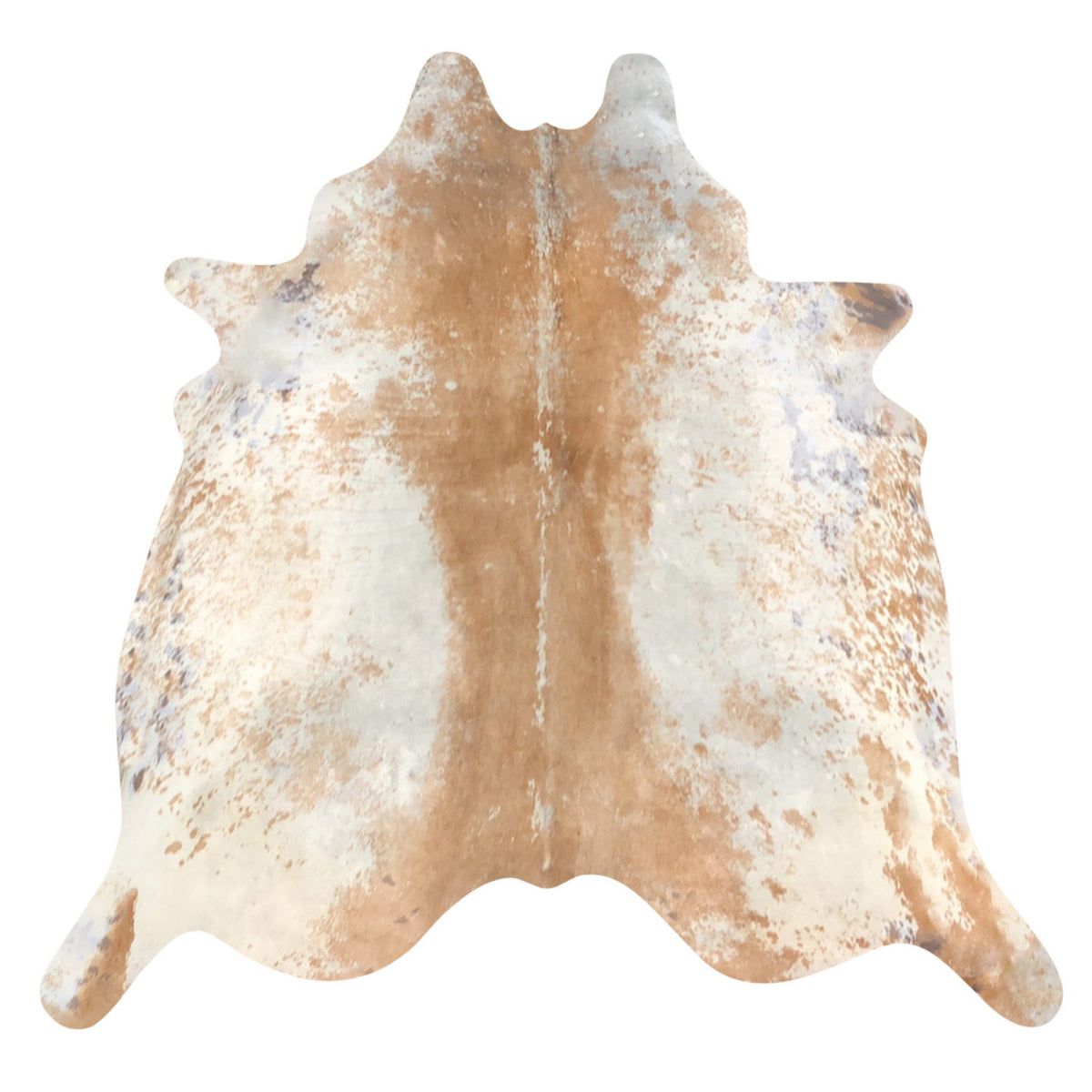 Natural Brazilian Cowhide Rug -  Caramel & Ivory