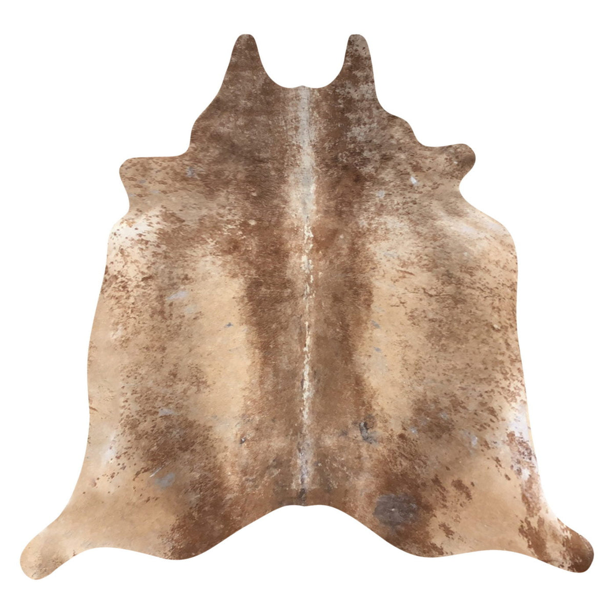 Natural Brazilian Cowhide Rug -  Chocolate, Caramel & Ivory