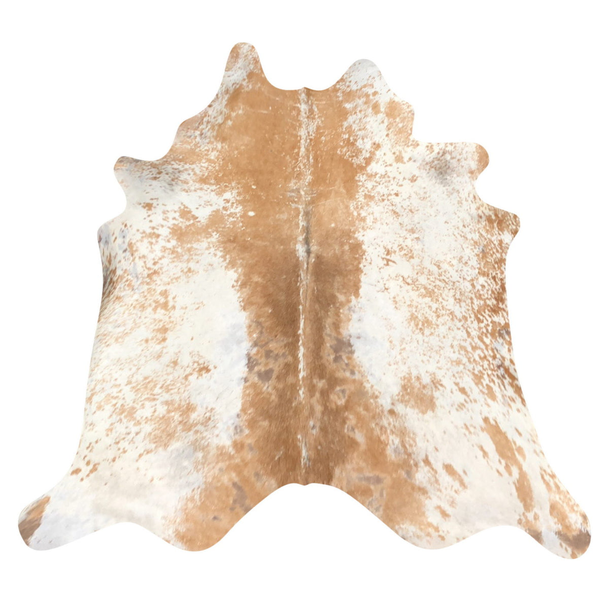 Natural Brazilian Cowhide Rug -  Caramel & Ivory