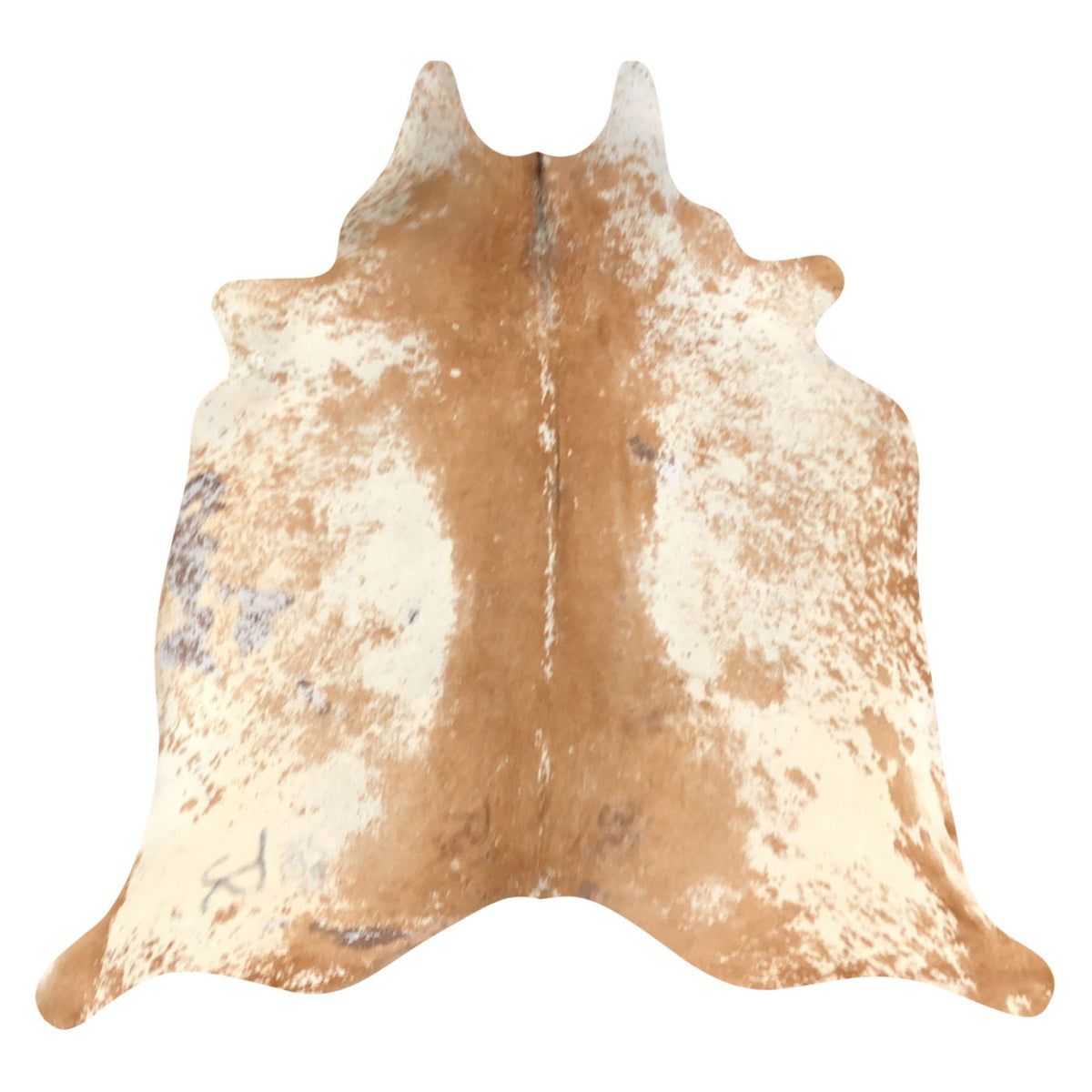 Natural Brazilian Cowhide Rug -  Caramel & Ivory