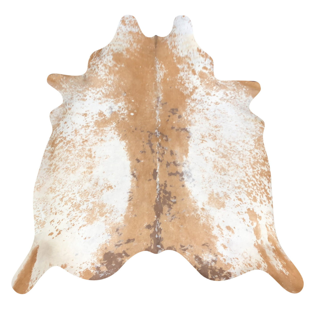 Natural Brazilian Cowhide Rug -  Caramel & Ivory