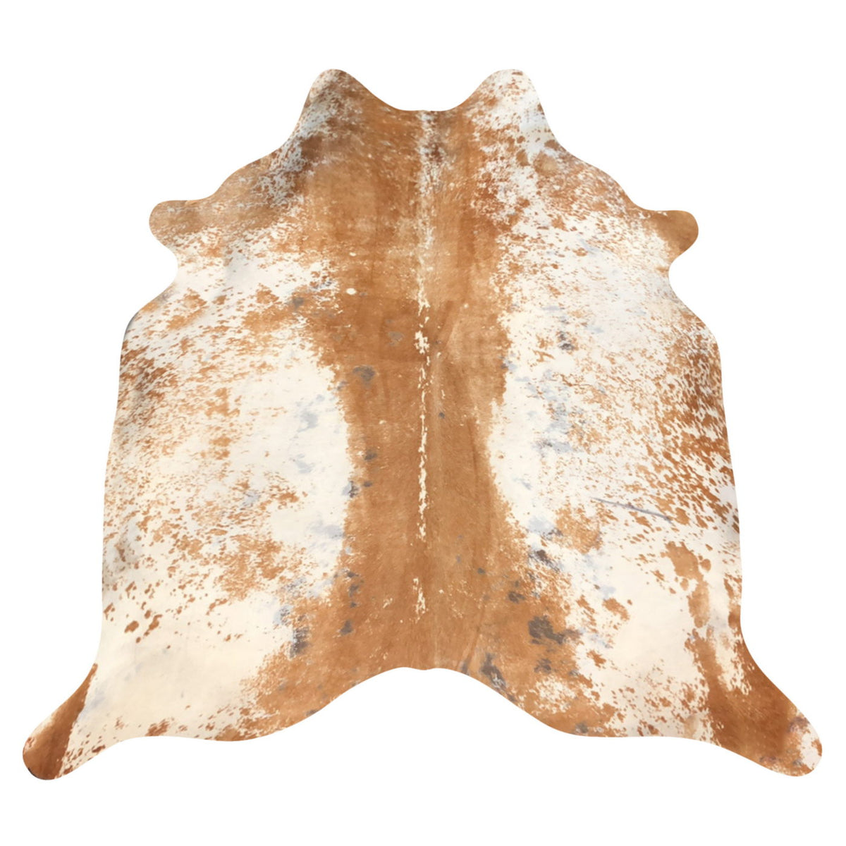 Natural Brazilian Cowhide Rug -  Caramel & Ivory
