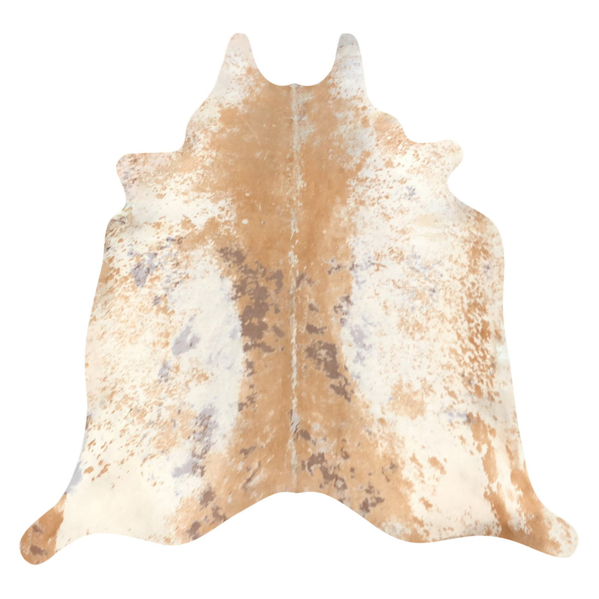 Natural Brazilian Cowhide Rug -  Caramel & Ivory