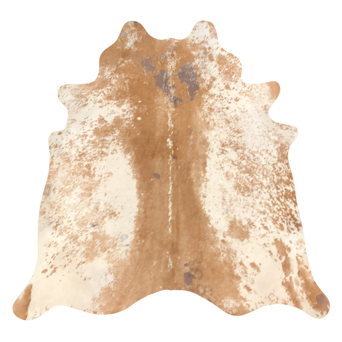Natural Brazilian Cowhide Rug -  Caramel & Ivory