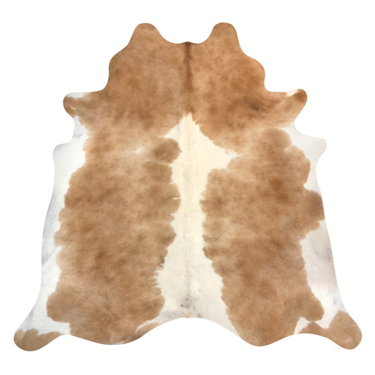 Natural Brazilian Cowhide Rug -  Caramel & Ivory
