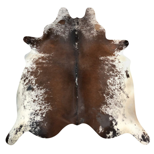 Natural Brazilian Cowhide Rug -  Chocolate & Ivory