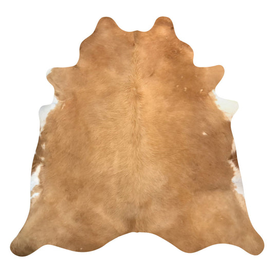 Natural Brazilian Cowhide Rug -  Caramel & Ivory