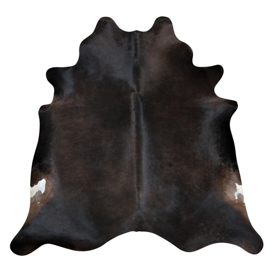 Natural Brazilian Cowhide Rug -  Espresso & Ivory