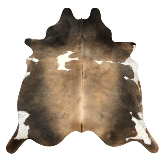 Natural Brazilian Cowhide Rug -  Caramel, Espresso & Ivory