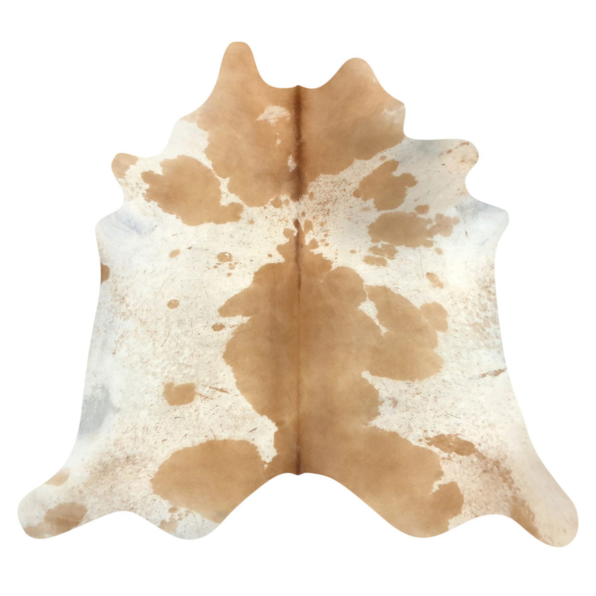 Natural Brazilian Cowhide Rug -  Caramel & Ivory