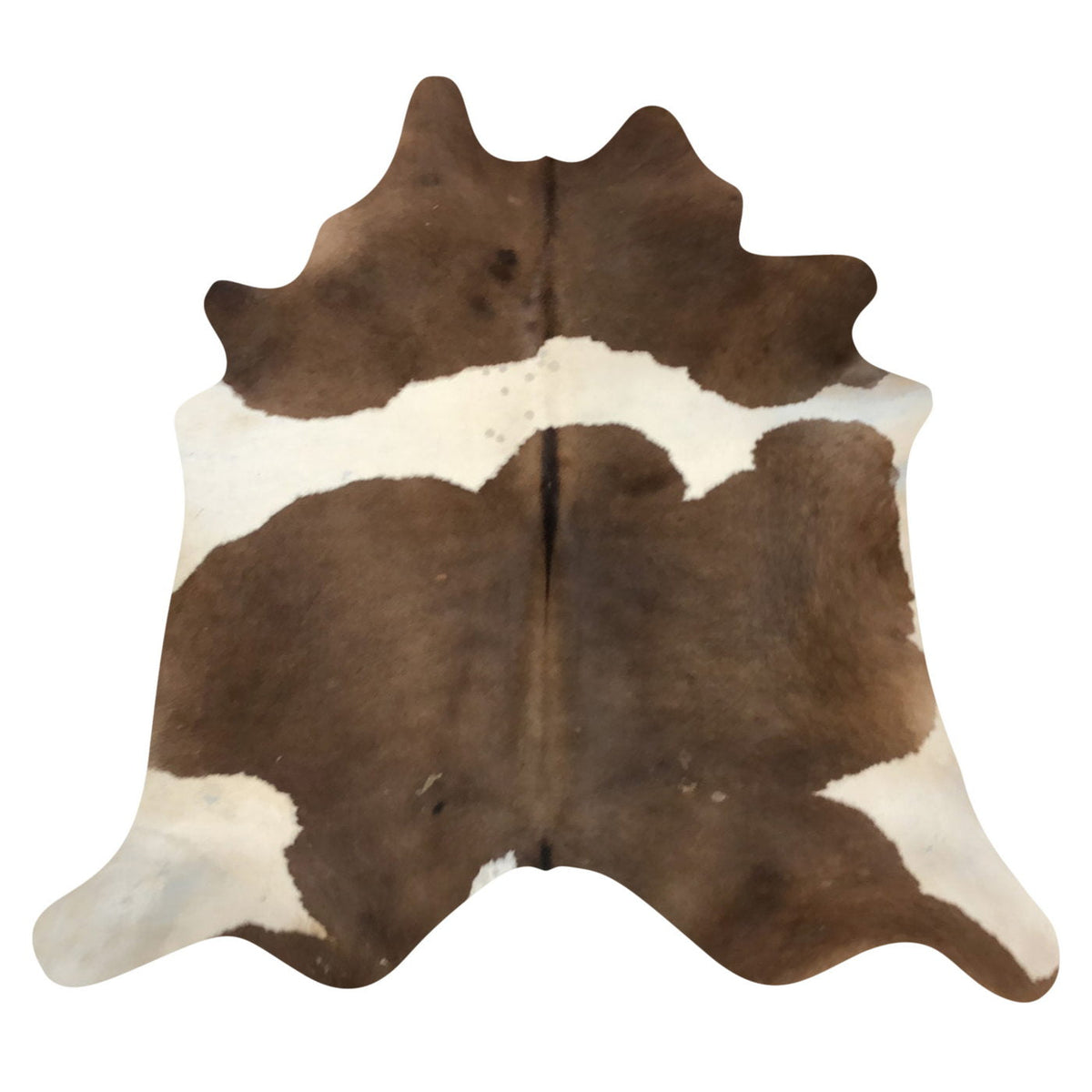 Natural Brazilian Cowhide Rug -  Chocolate & Ivory