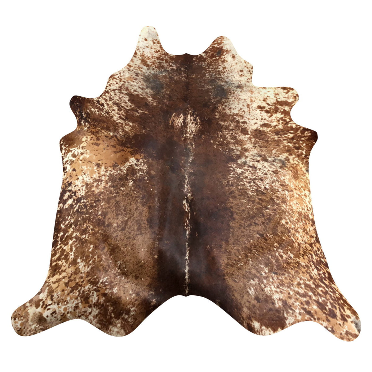 Natural Brazilian Cowhide Rug -  Chocolate, Mocha & Ivory