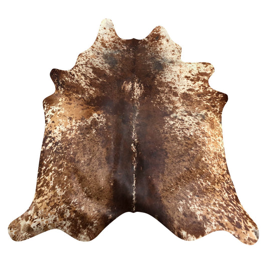 Natural Brazilian Cowhide Rug -  Chocolate, Mocha & Ivory