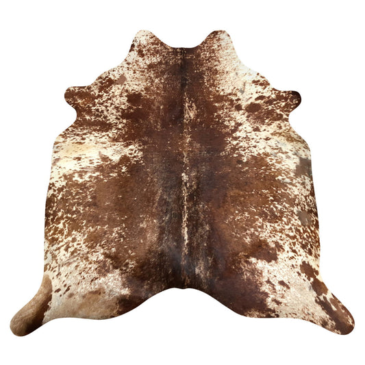 Natural Brazilian Cowhide Rug -  Chocolate & Ivory