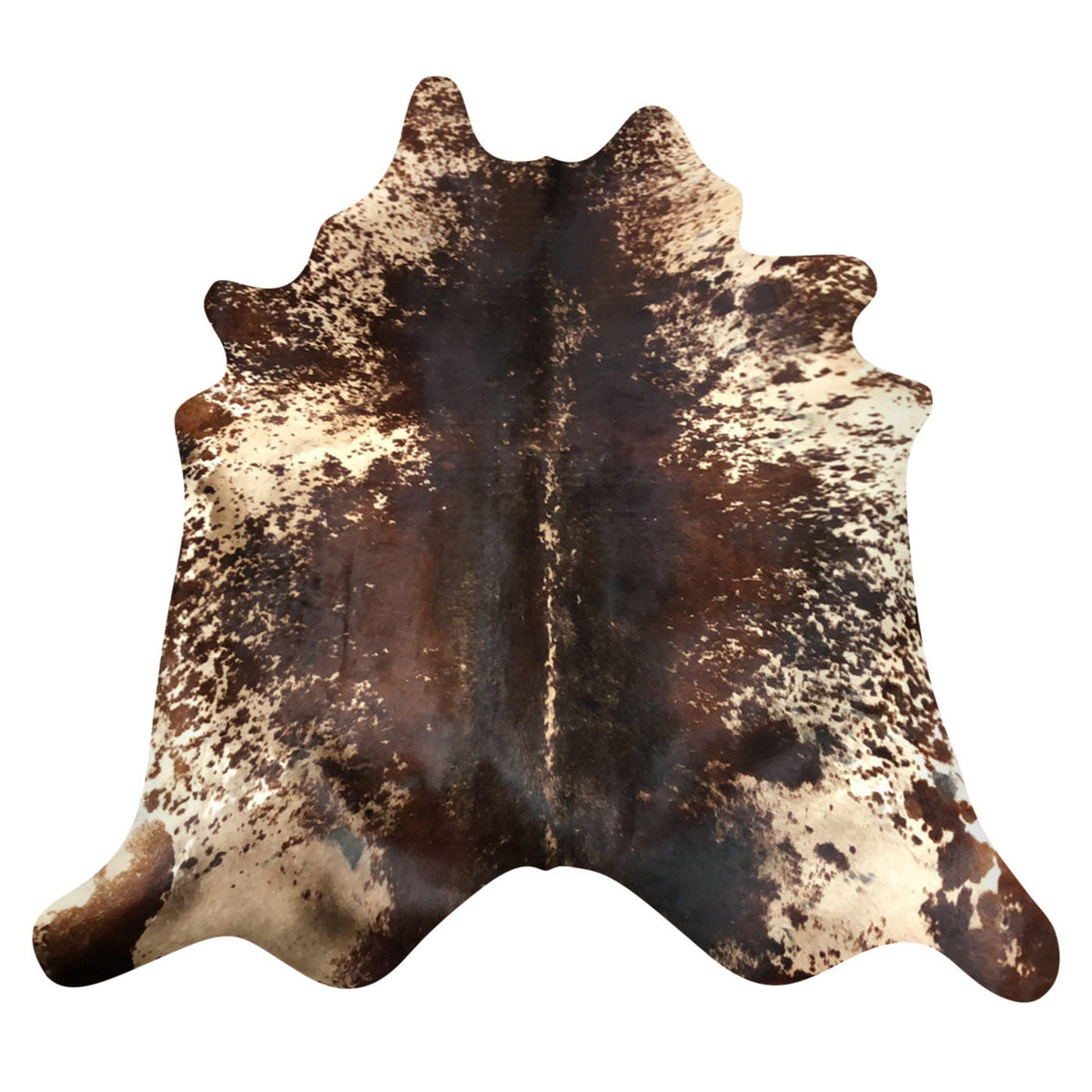 Natural Brazilian Cowhide Rug -  Chocolate, Beige & Ivory