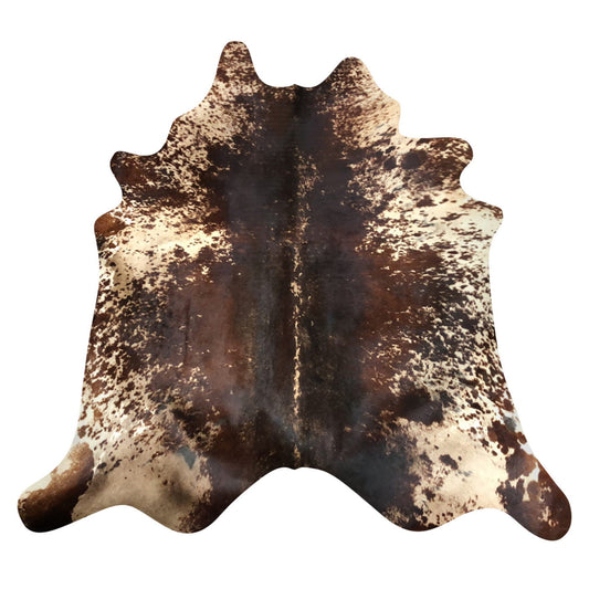 Natural Brazilian Cowhide Rug -  Chocolate, Beige & Ivory