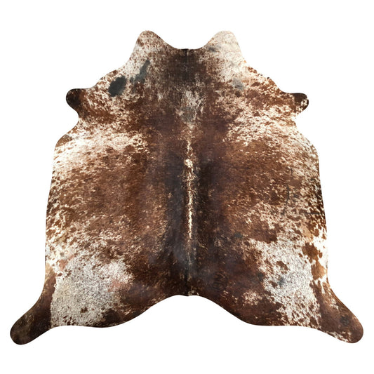 Natural Brazilian Cowhide Rug -  Chocolate & Ivory