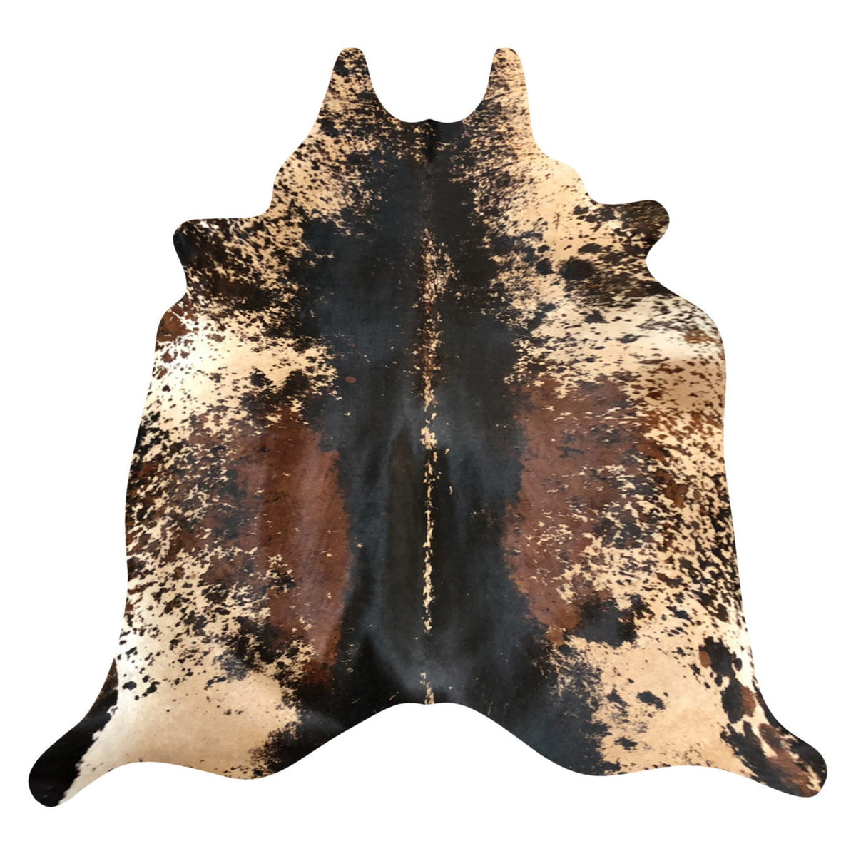Natural Brazilian Cowhide Rug -  Espresso, Beige & Mocha