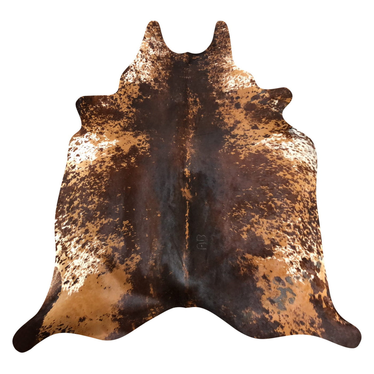 Natural Brazilian Cowhide Rug -  Espresso, Caramel & Ivory