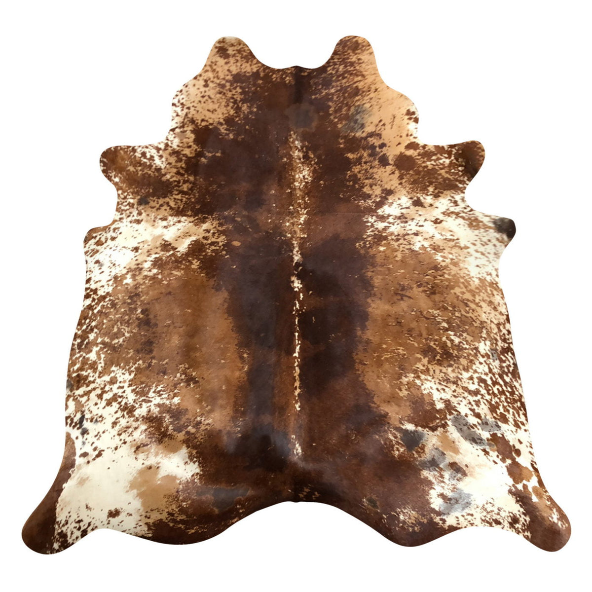 Natural Brazilian Cowhide Rug -  Chocolate, Caramel & Ivory