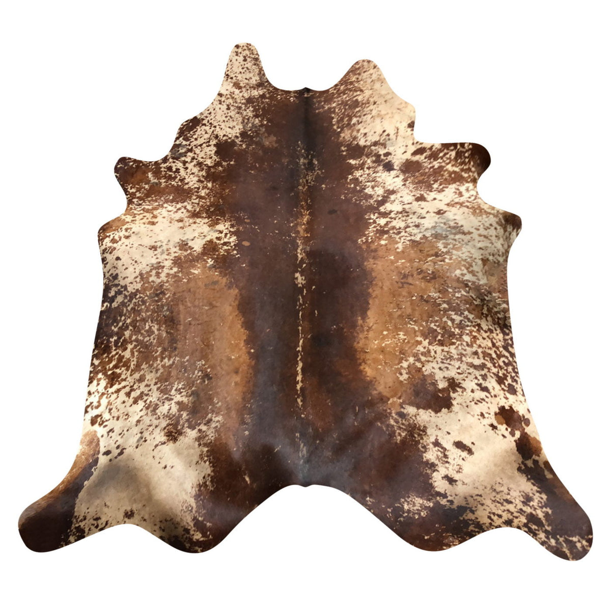 Natural Brazilian Cowhide Rug -  Chocolate, Beige & Caramel