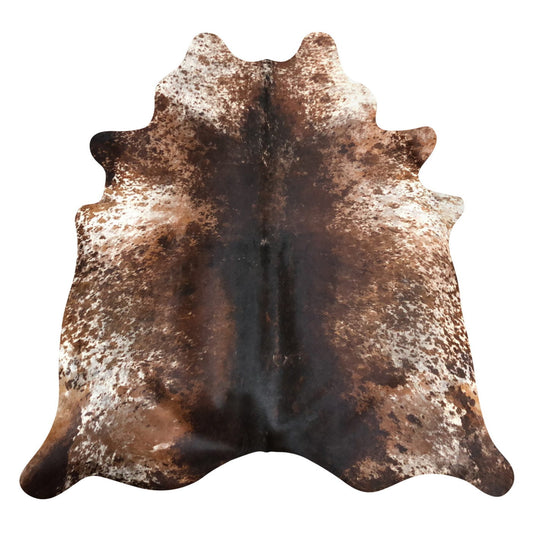 Natural Brazilian Cowhide Rug -  Chocolate, Espresso & Ivory