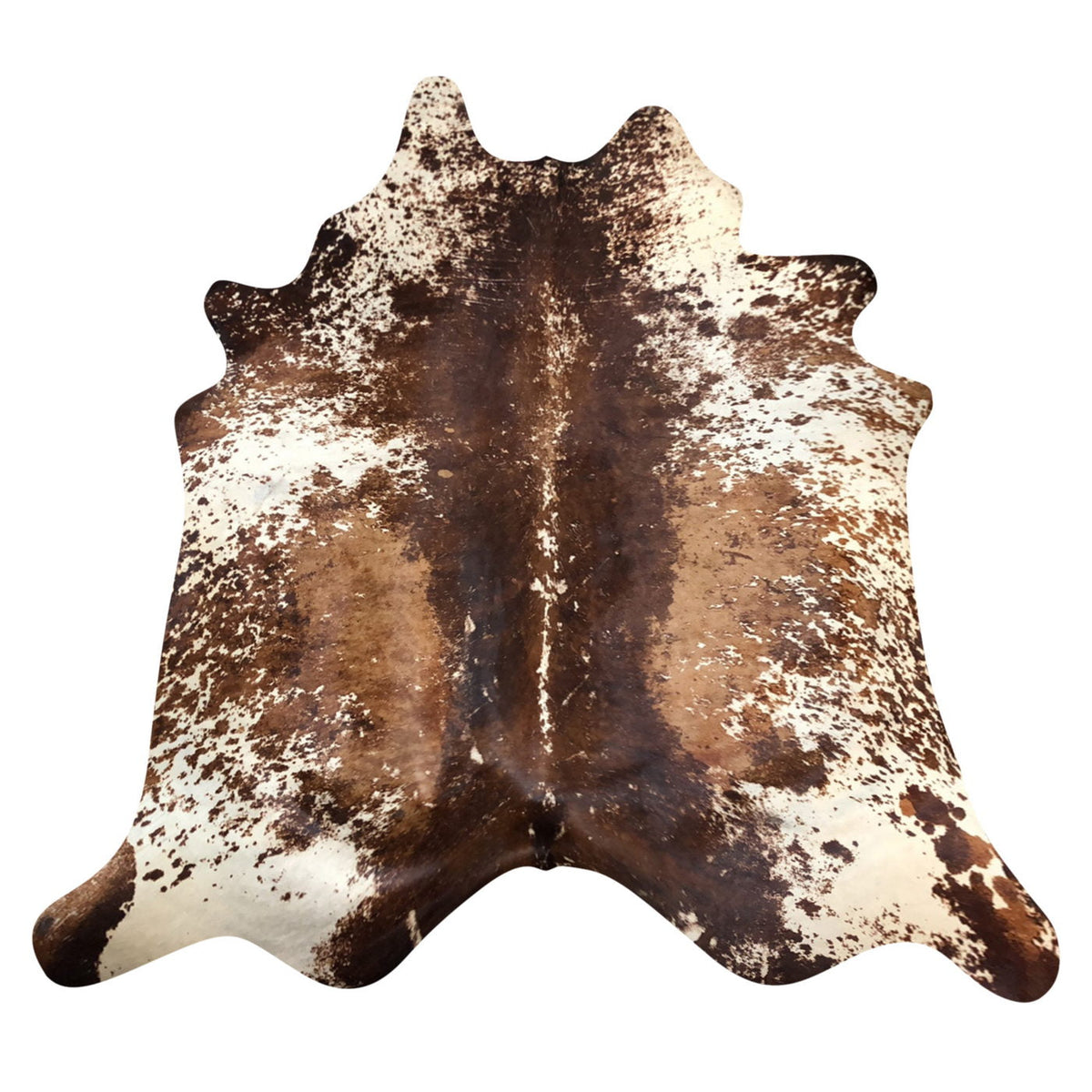 Natural Brazilian Cowhide Rug -  Chocolate, Ivory & Caramel