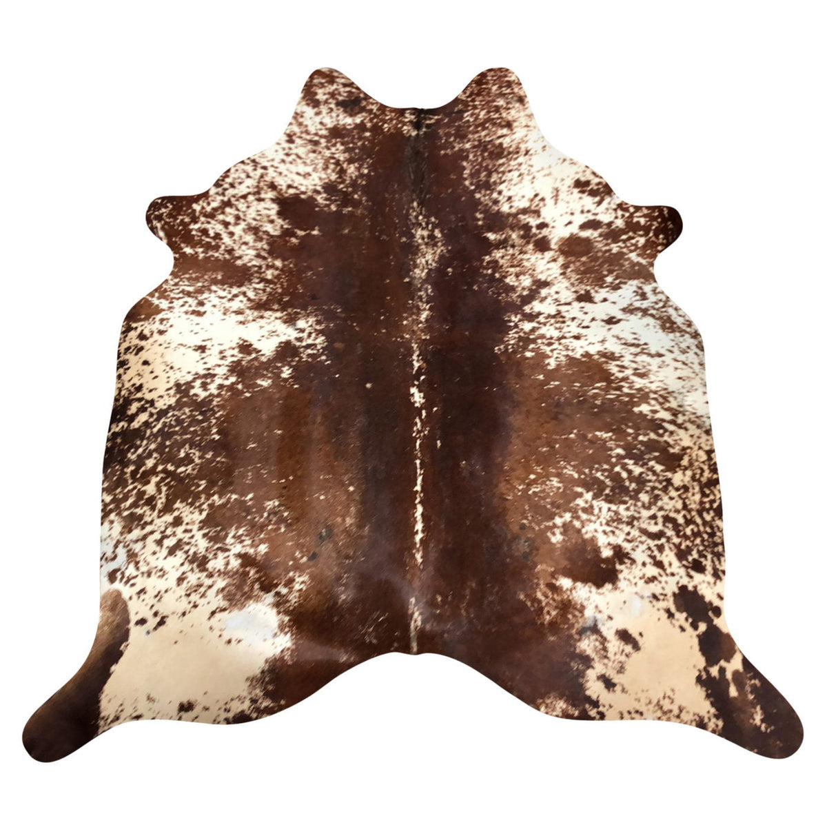 Natural Brazilian Cowhide Rug -  Chocolate & Ivory