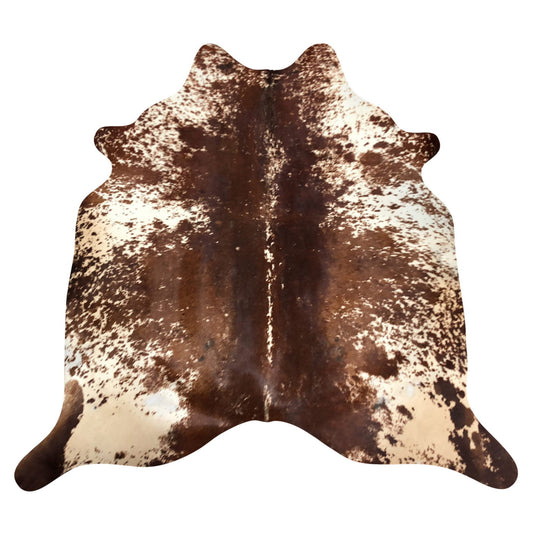 Natural Brazilian Cowhide Rug -  Chocolate & Ivory